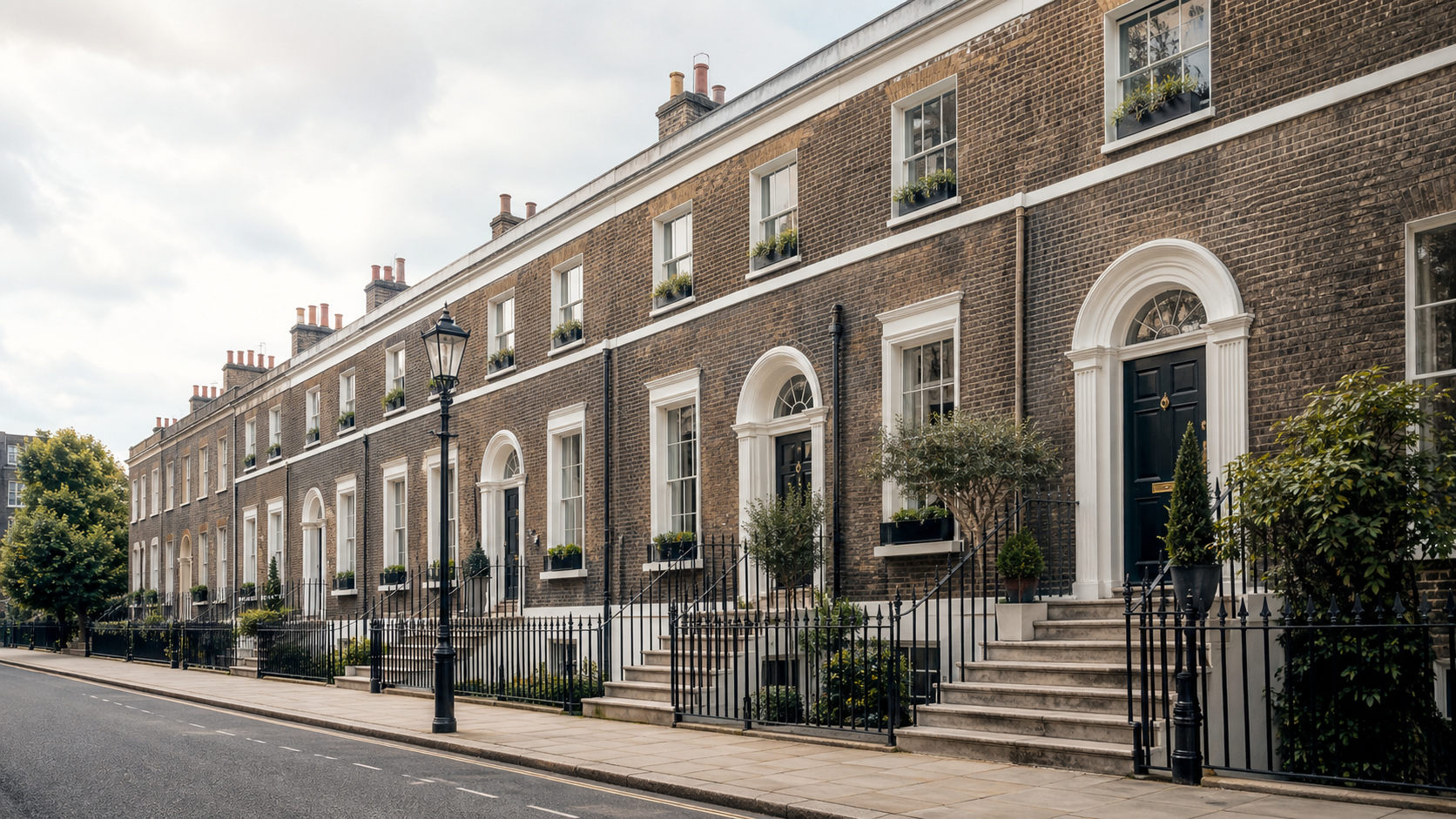 Georgian terraced houses on a London street